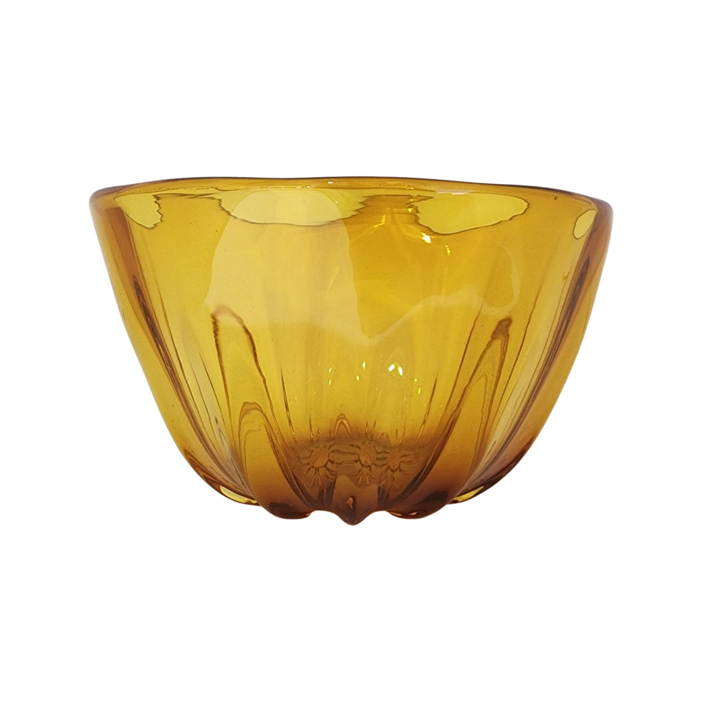 Gold Fluted Glass Bowl