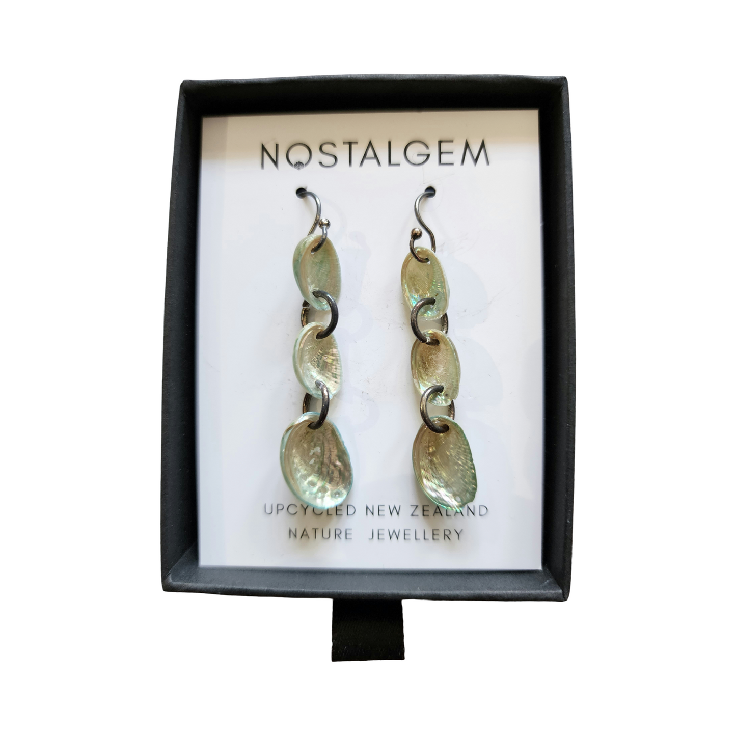 Paua Shell Trio Dangle Earrings