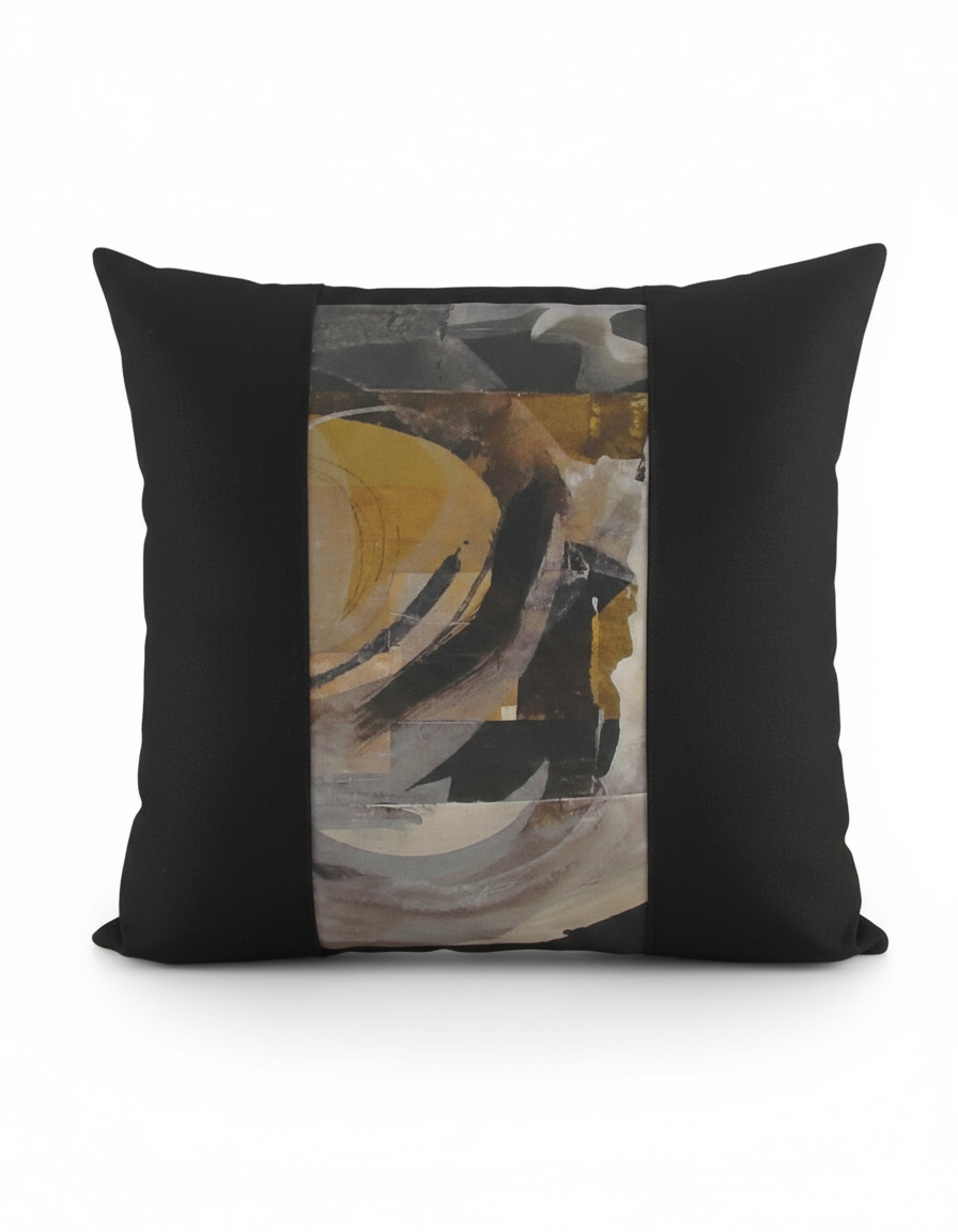 Warmth Behind the Sun Black Cushion