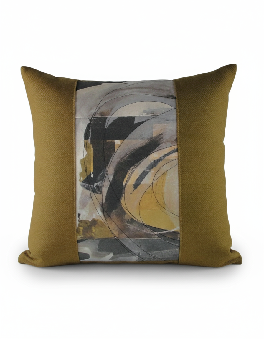 Warmth Behind the Sun Green Wool Cushion