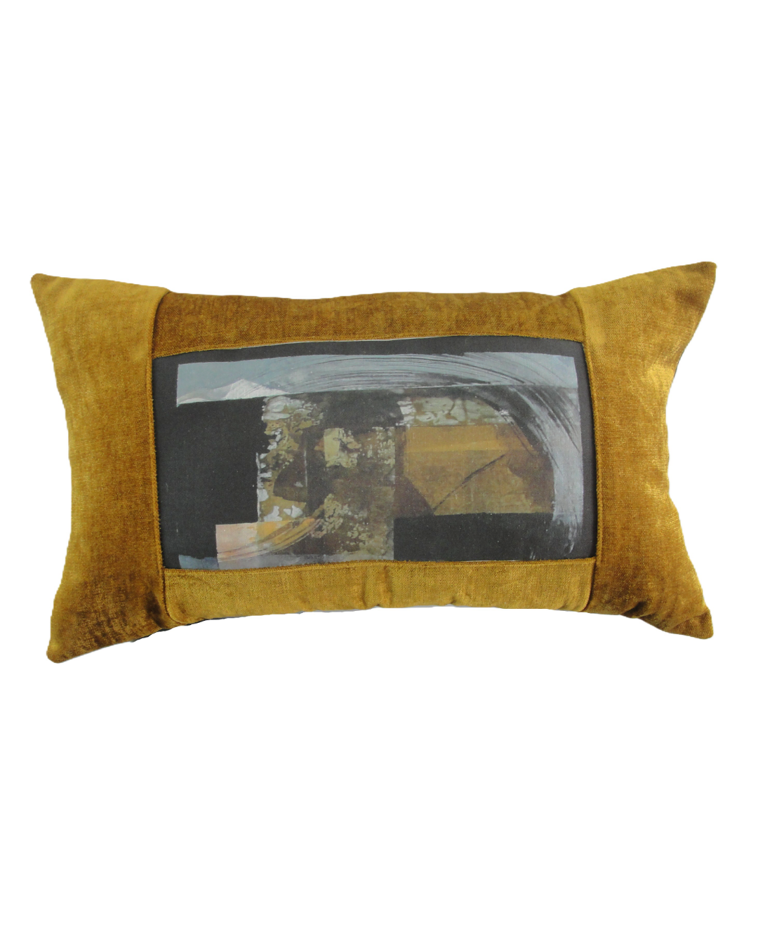 Warmth behind the Sun rectangle gold Cushion
