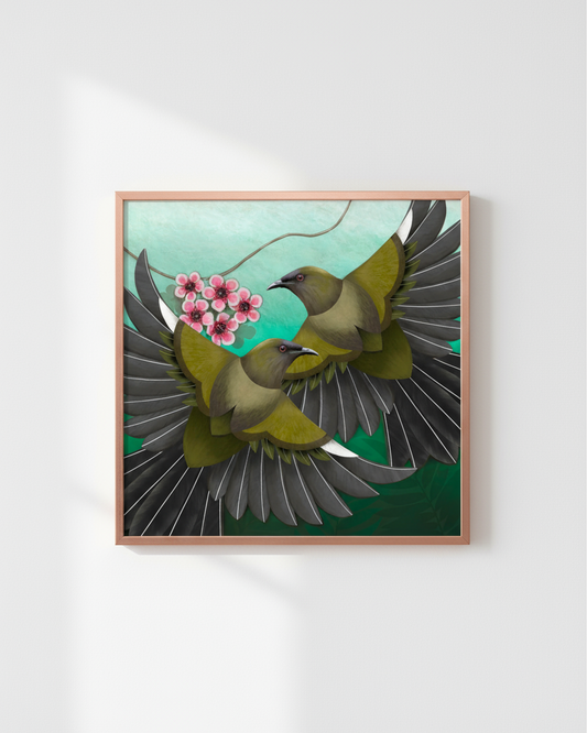 Box Frame - Korimako and Manuka Necklace