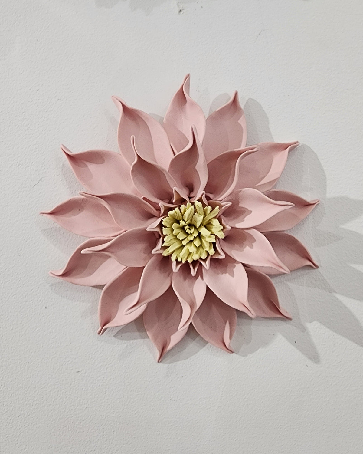 Dahlia in blush pink unglazed