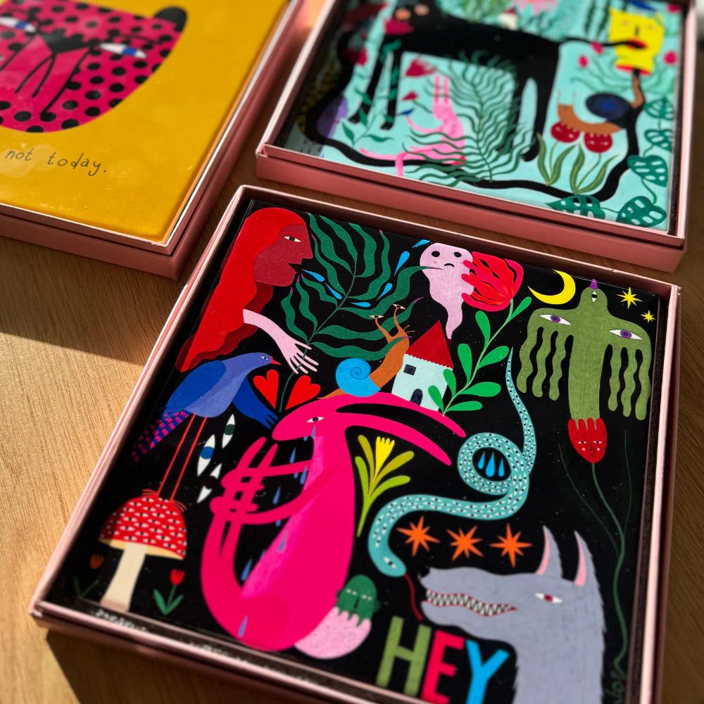 Ceramic Art Tile - HEY!