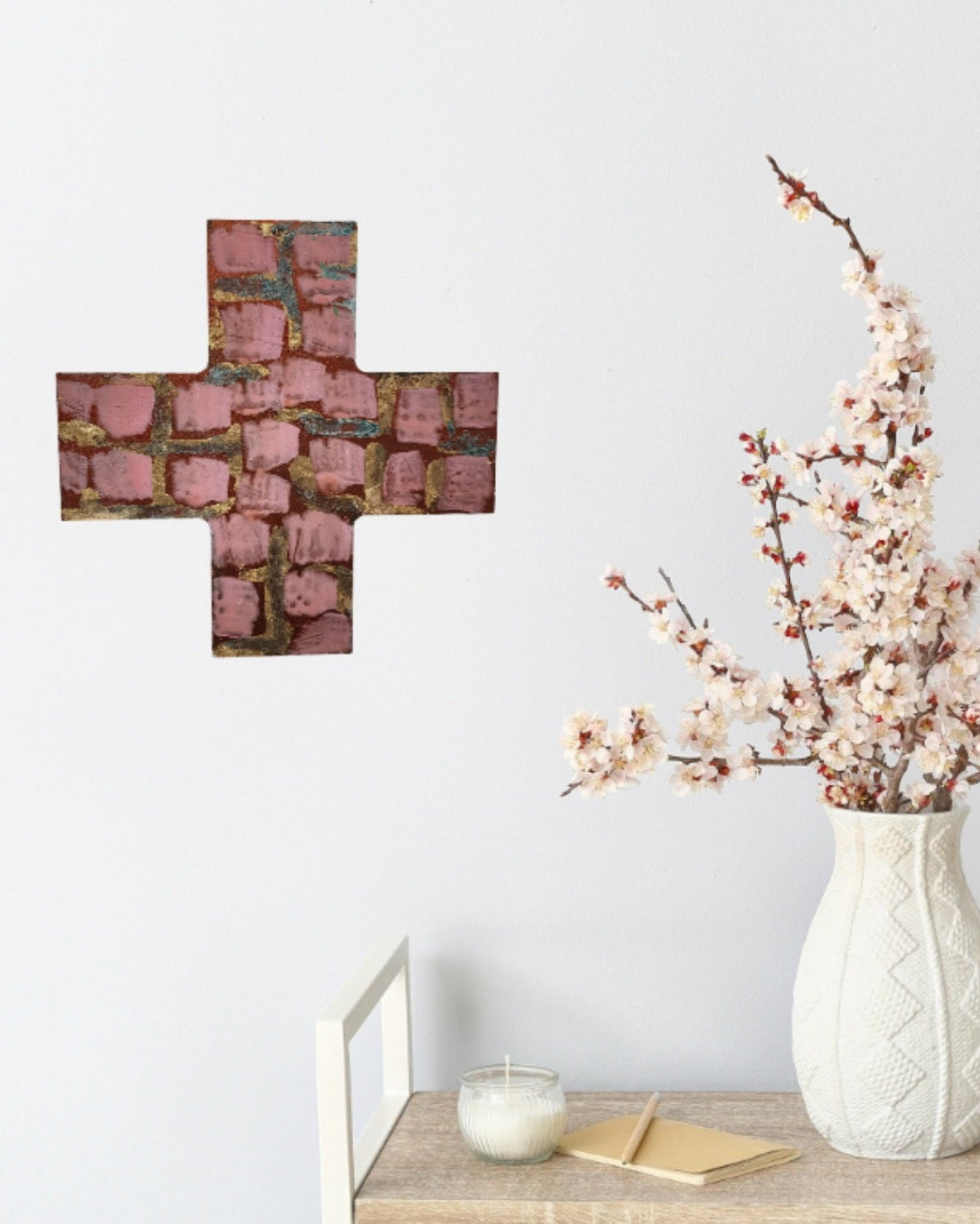 Cross - Retro Pink & Gold