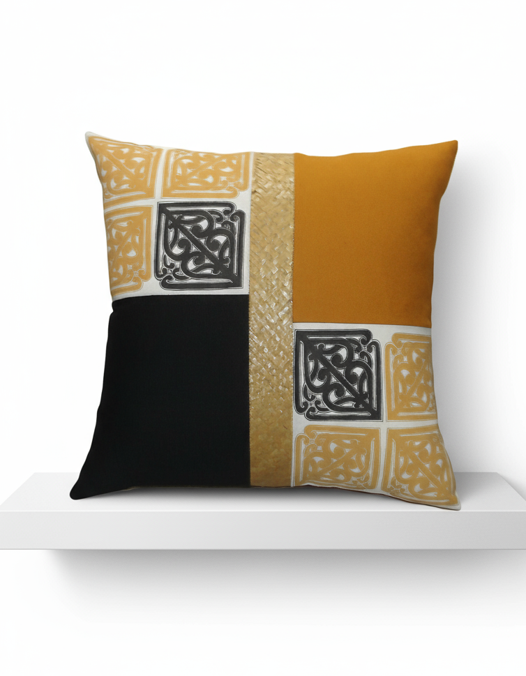 Pā o te hā Cushion in Gold and Black