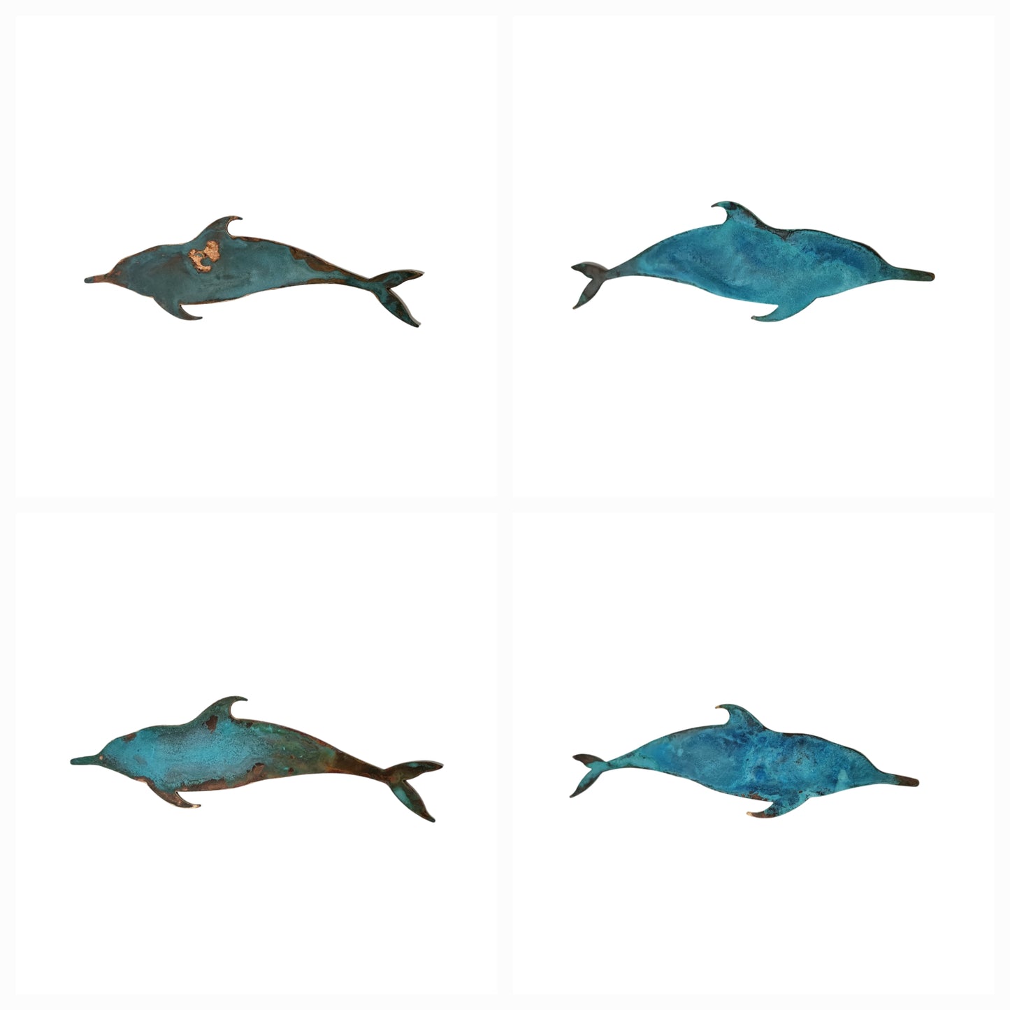 Copper Patina Dolphins