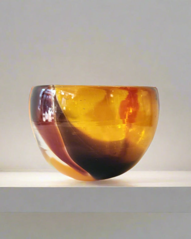 Gem Glass Bowl Amber