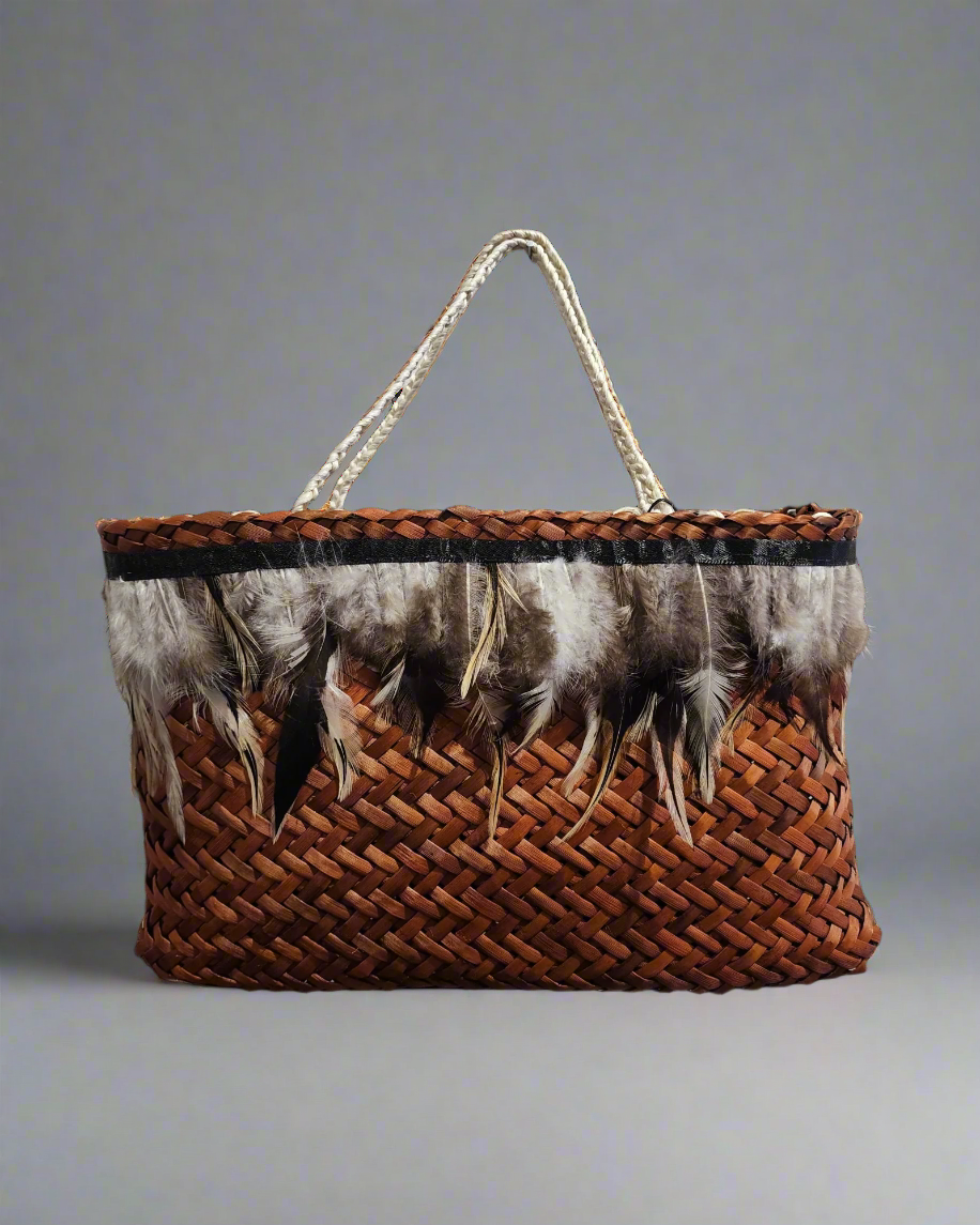 Kete Orange Brown with Feathers