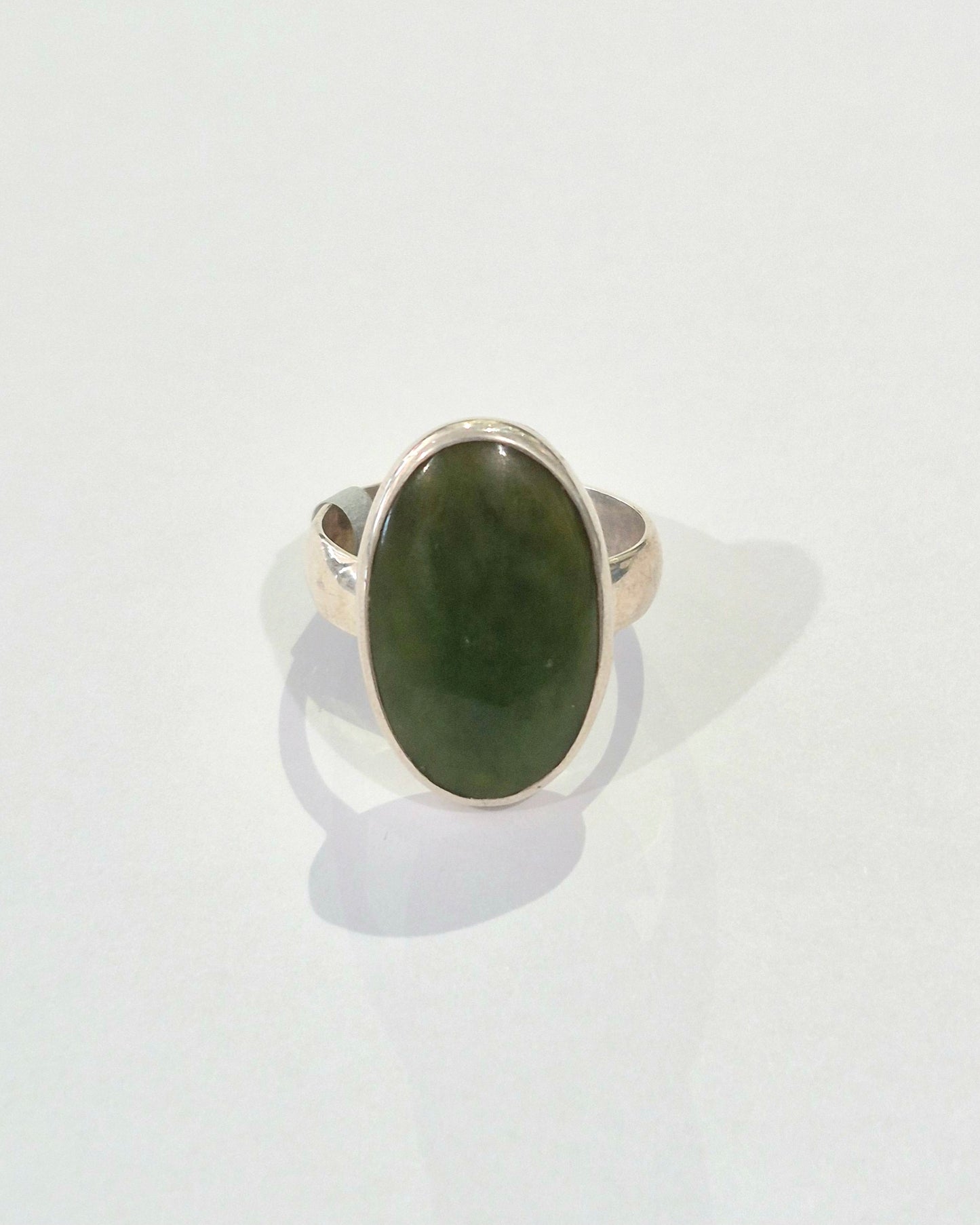 Pounamu Silver Oval Ring