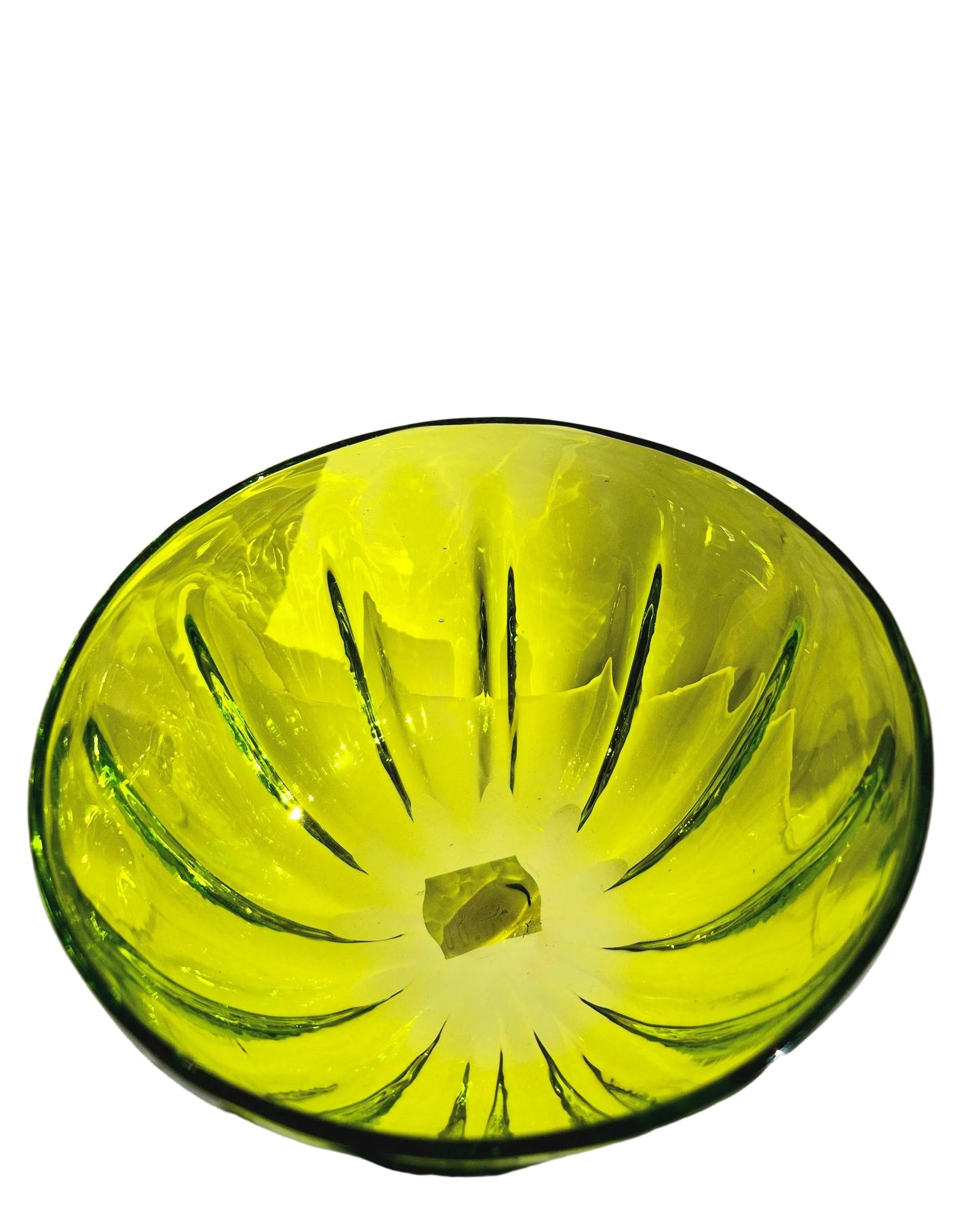 Lime Fluted Glass Bowl