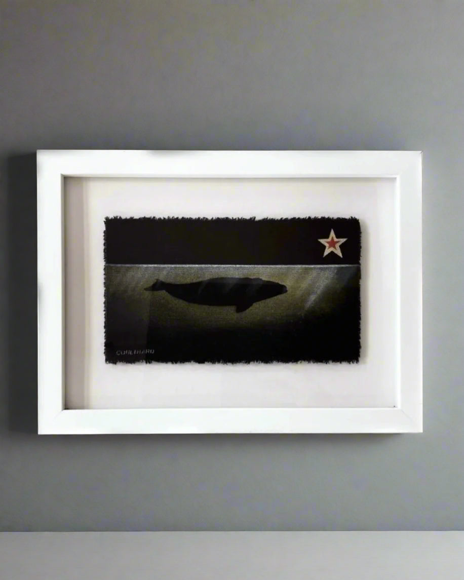 Framed Whale in Yellow