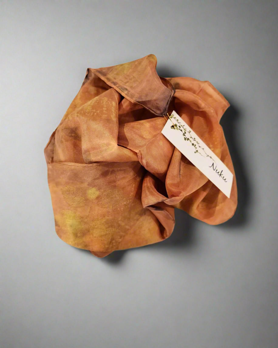 Silk Eco Scarf - Rose & Pohutukawa