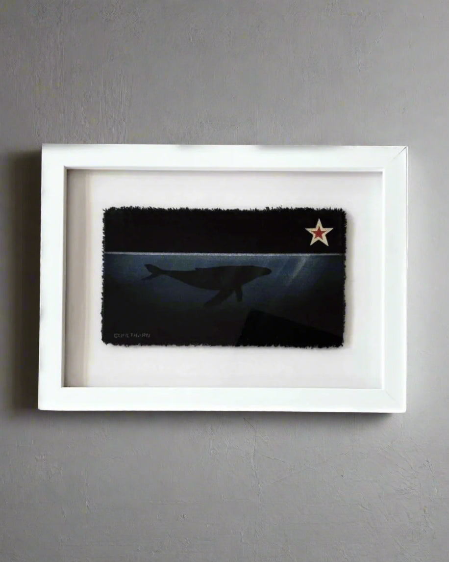 Framed Whale in Blue