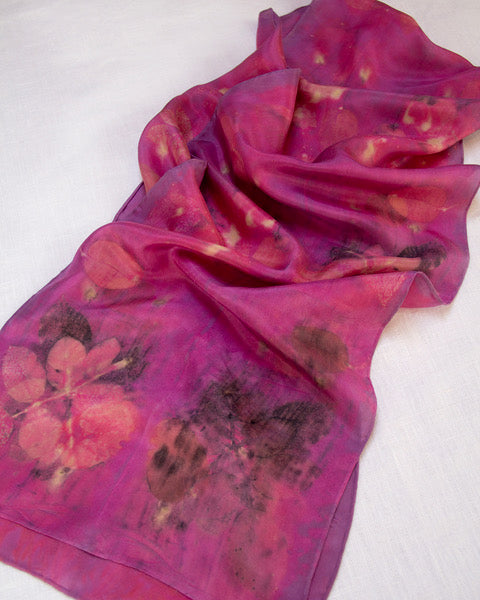 Silk Eco Scarf - Rose & Eucalyptus