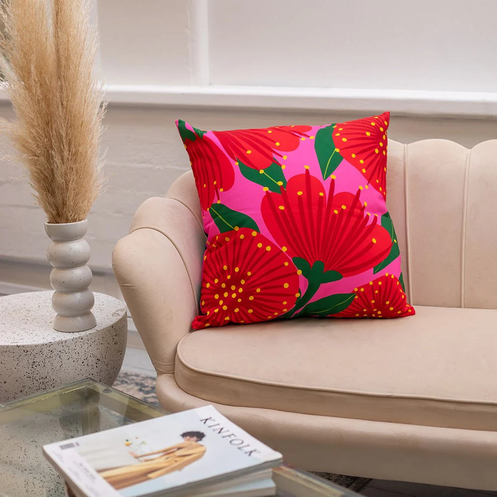 Cushion Cover - Pink Pohutukawa