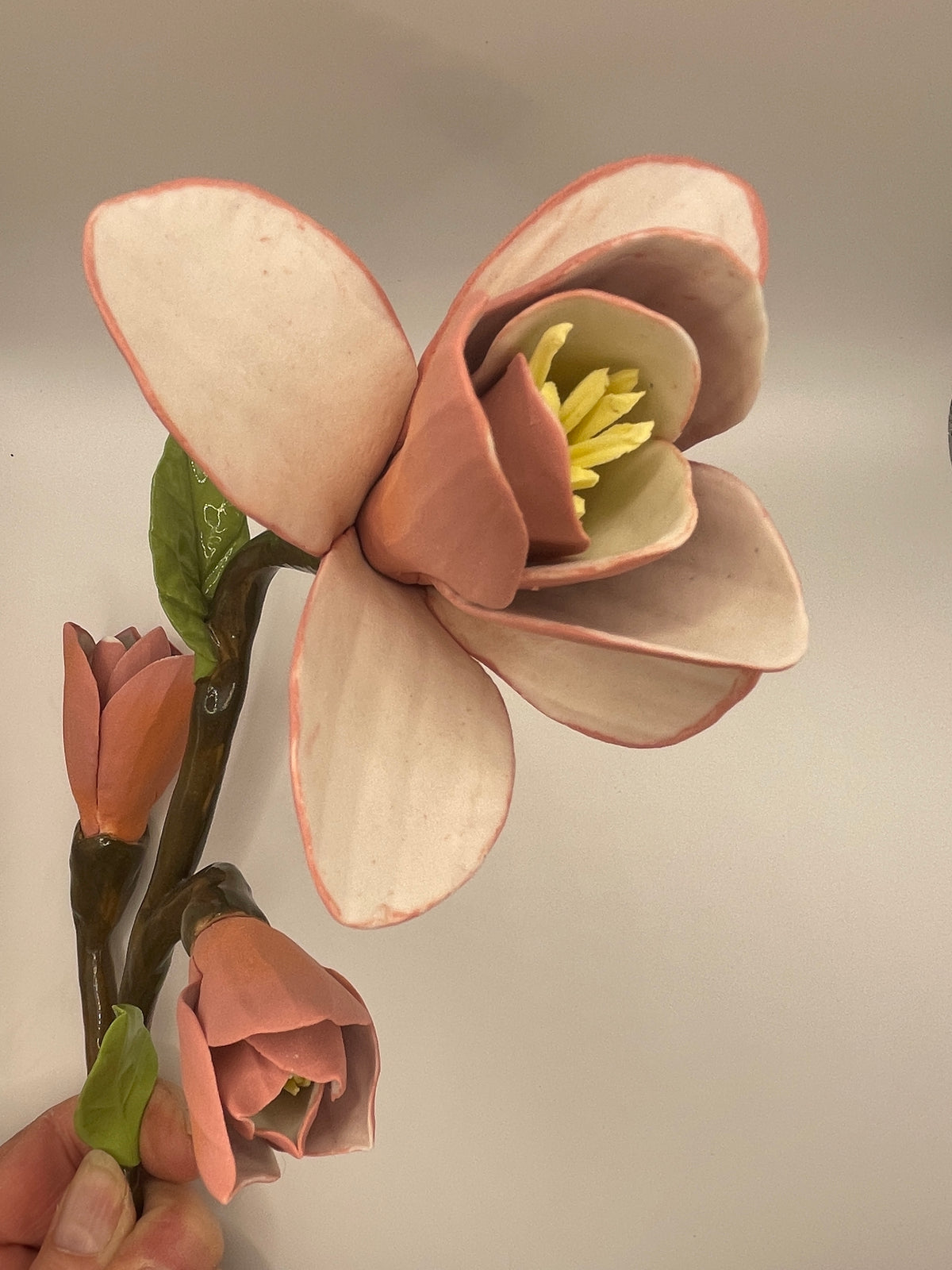 Magnolia Stem with 3 Flowers