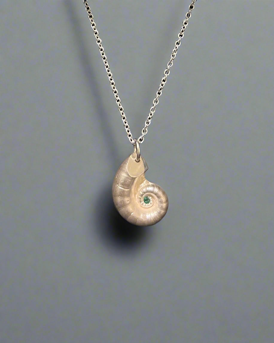 Squid Pendant with Emerald