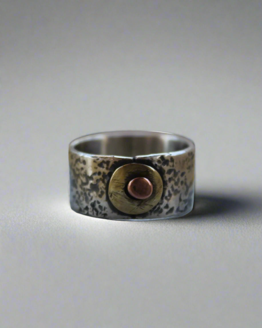 Band Ring Sterling Silver & Copper