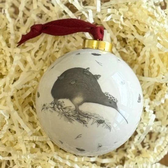 Ceramic Baubles Pīwaiwaka, Kiwi & Tui