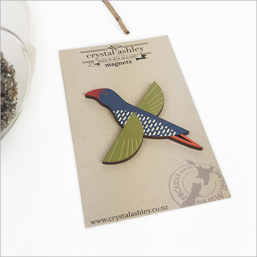Wooden Folk Bird Magnets