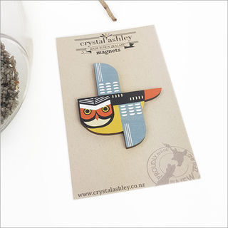 Wooden Folk Bird Magnets