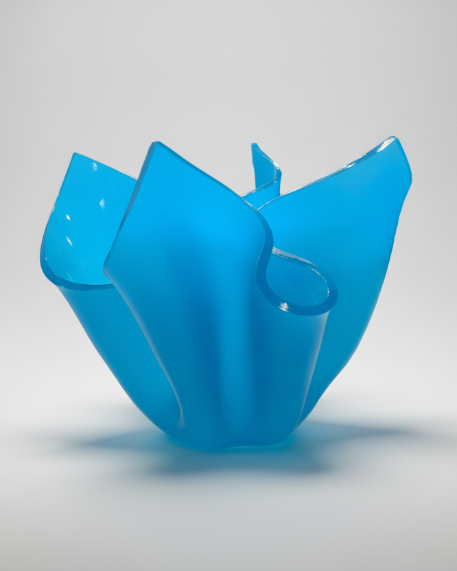 Aqua Satin Flower Bloom