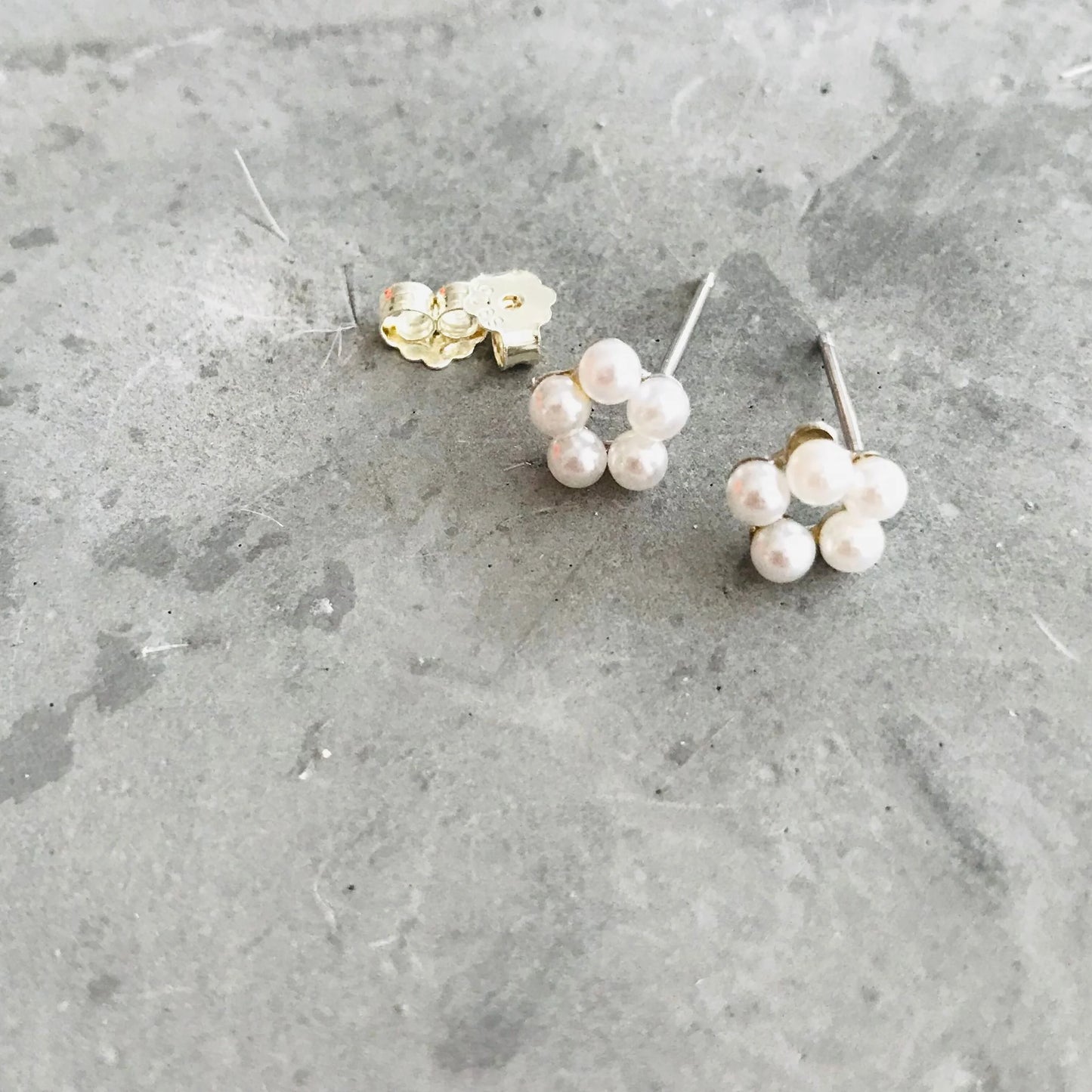 Pearl Poppy Stud Earrings