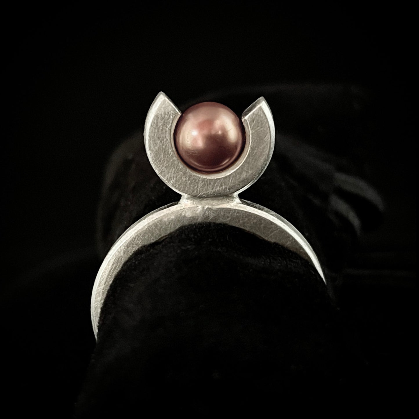 Tulip Ring with Rose Gold Pearl