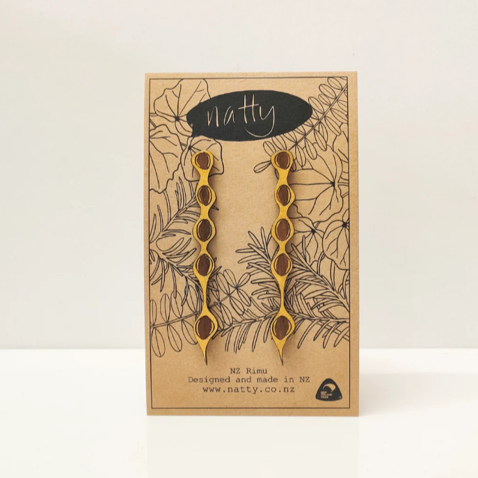 Kōwhai pod earrings