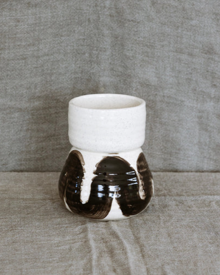 Modernist Vase, Black/Oatmeal
