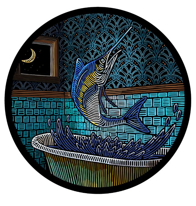 Splish Splash in Aqua & Gold