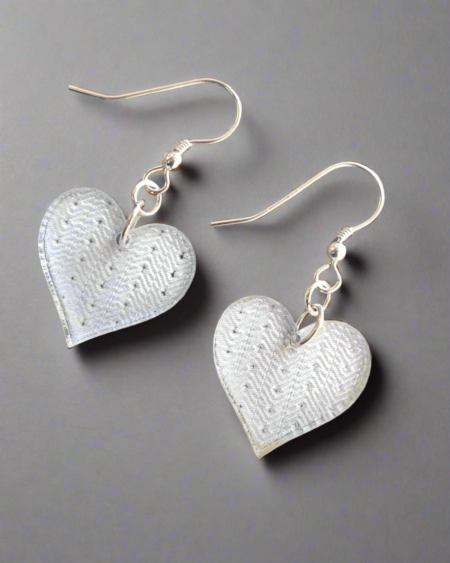 Hearts in Silver Earrings