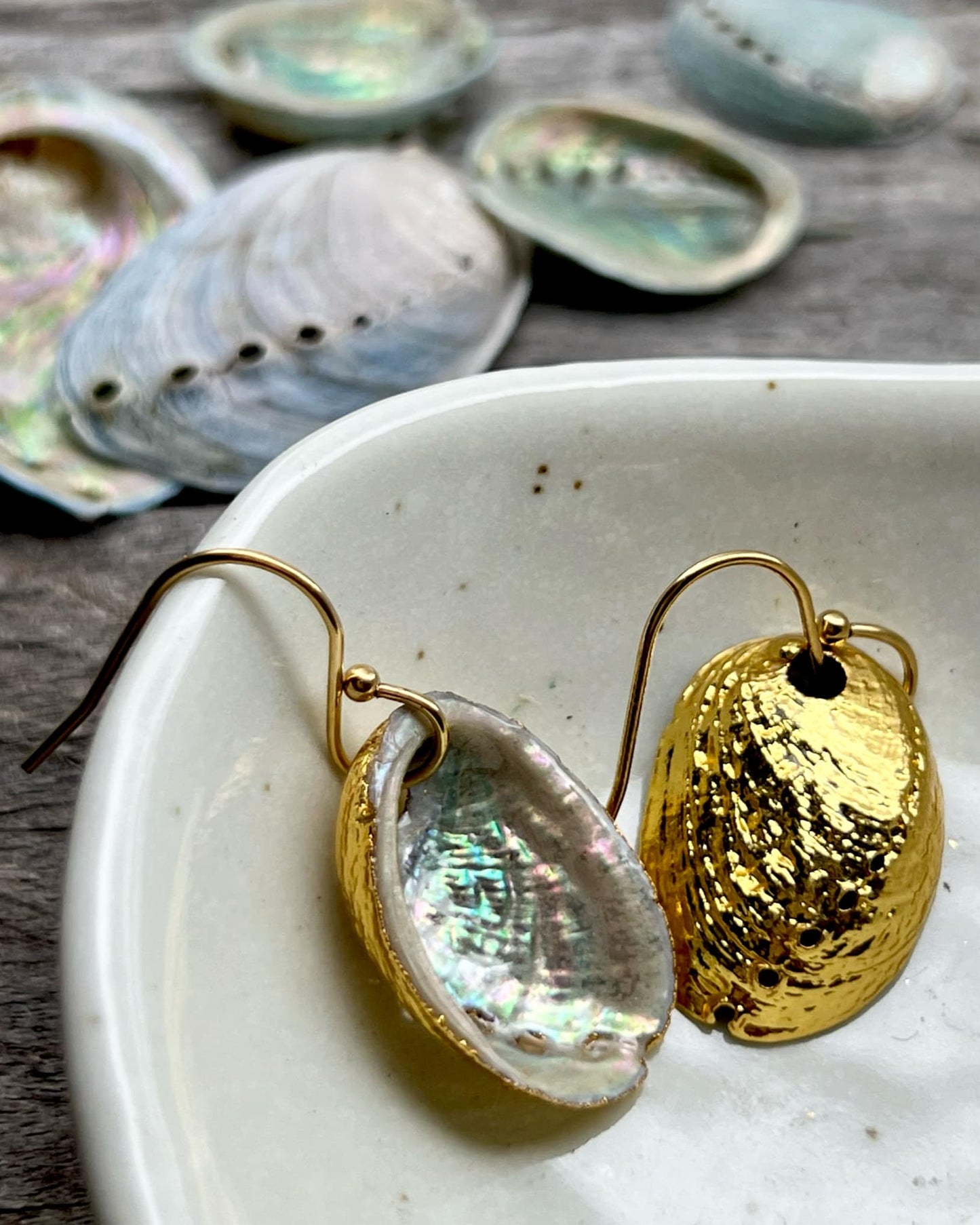 Paua Shell Hook Earrings