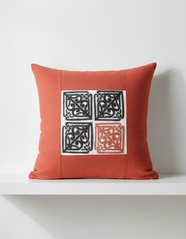 Pā o te hā Cushion in Rust