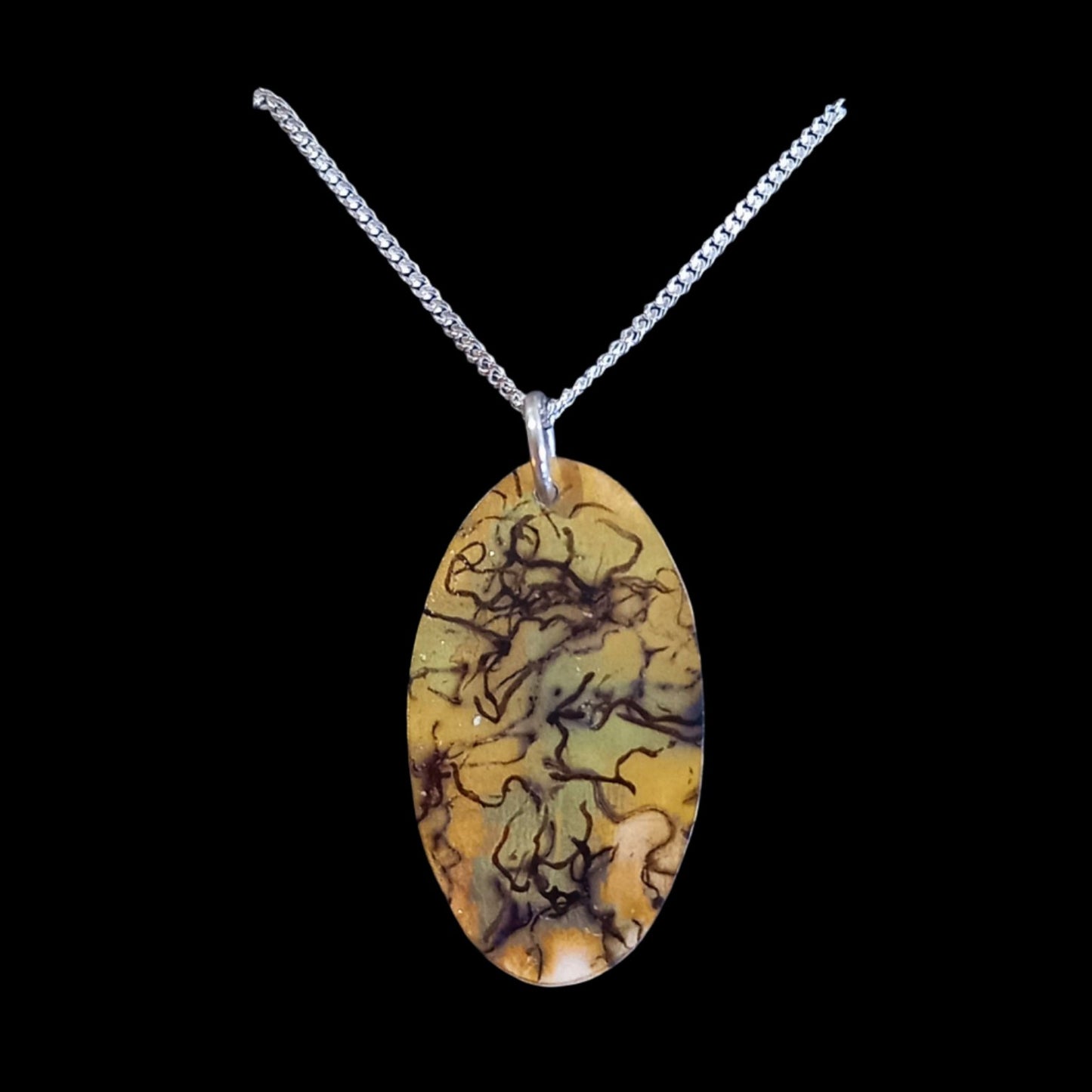 Distraction Gold Oval Pendant