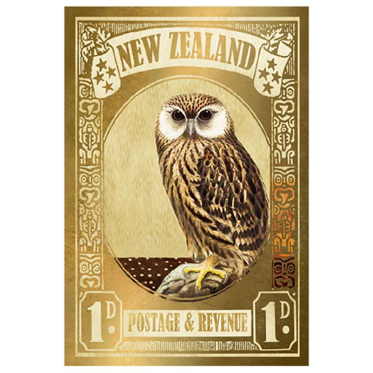 Laughing Owl Stamp - Gold