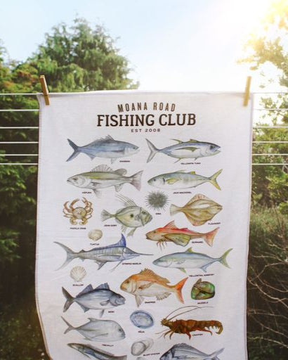 Fishing Club Tea Towel