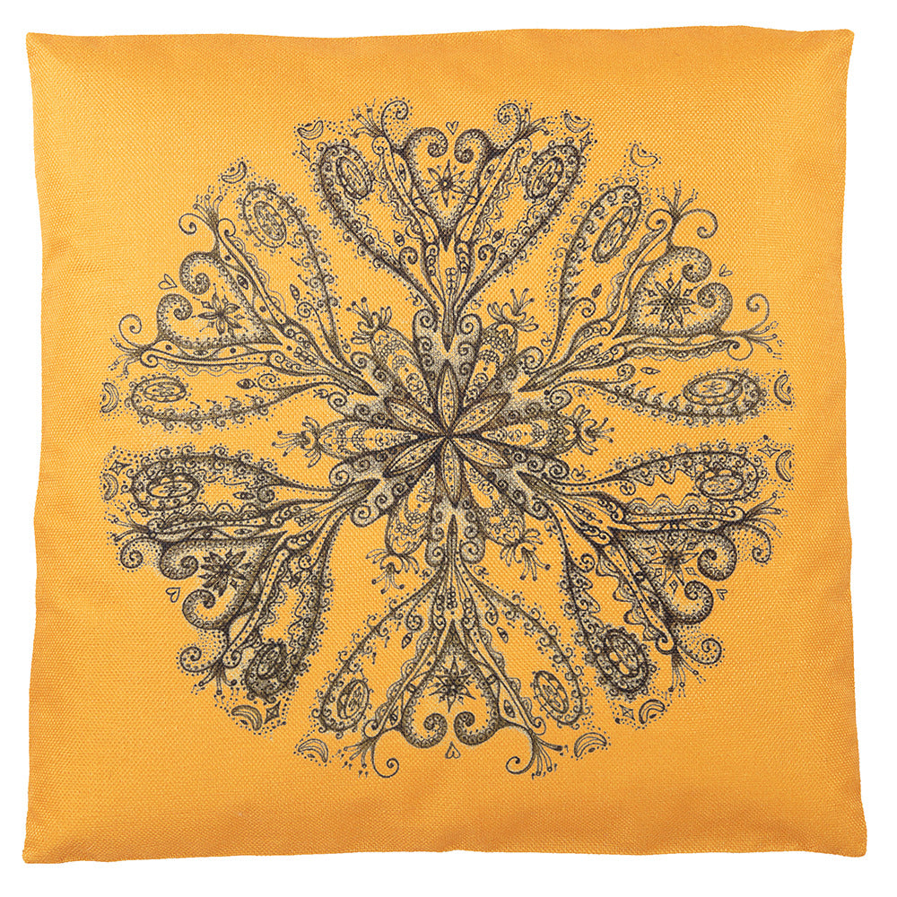 Flower of Life Gold Hemp Cushion