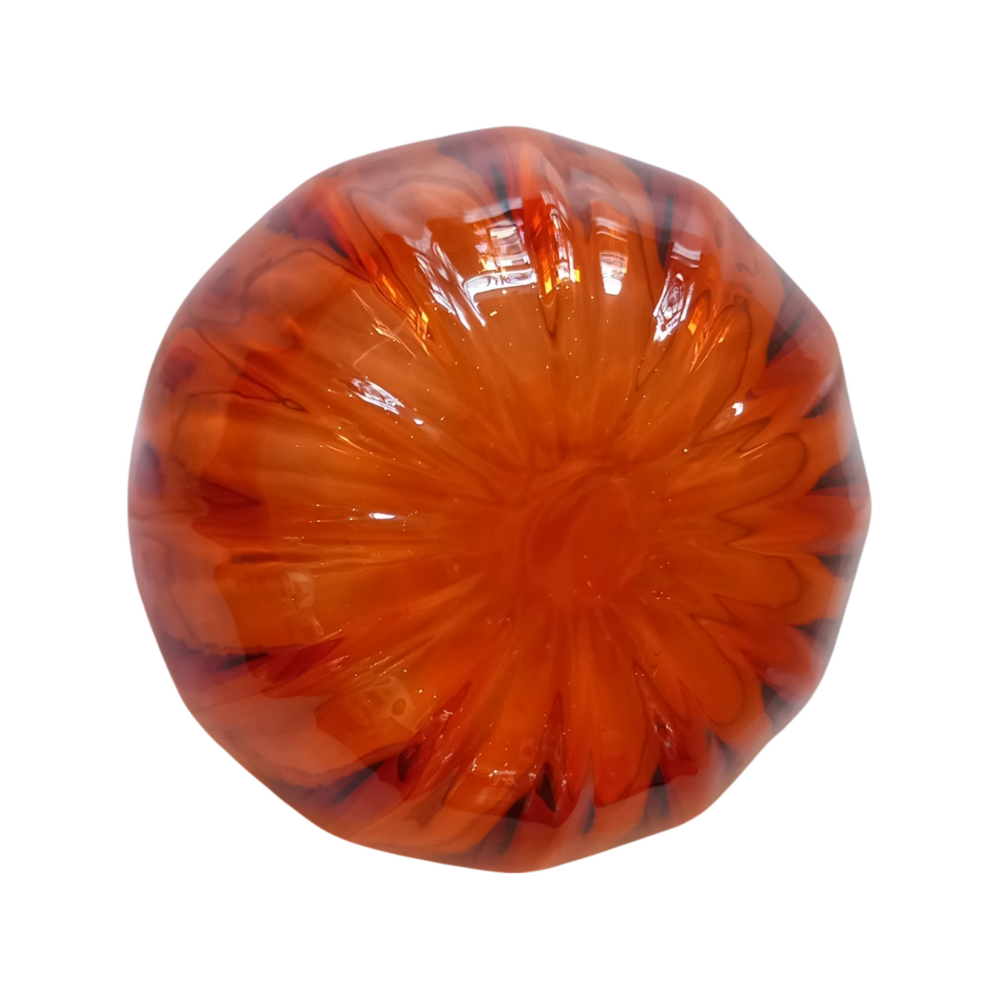 Amber Fluted Glass Bowl