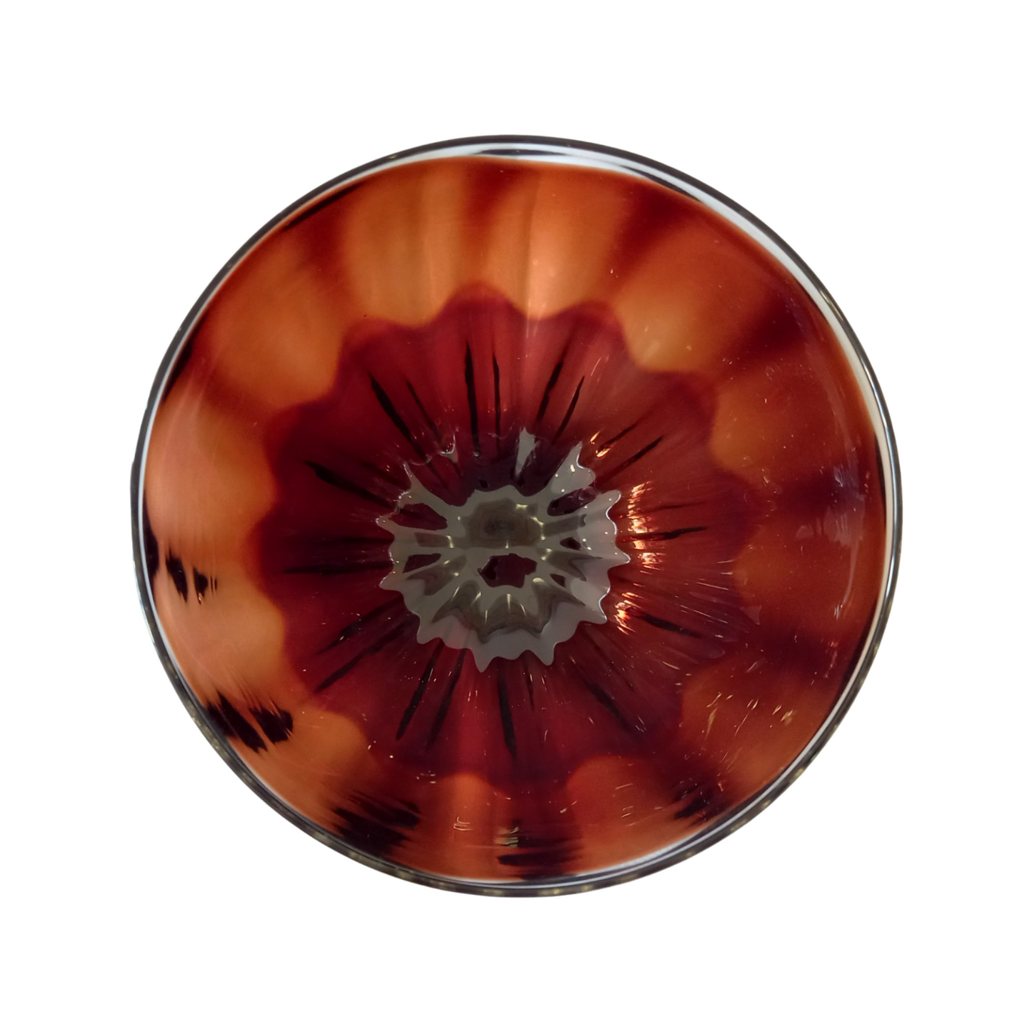 Amber Fluted Glass Bowl