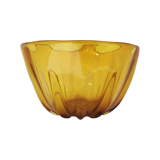 Gold fluted glass bowl