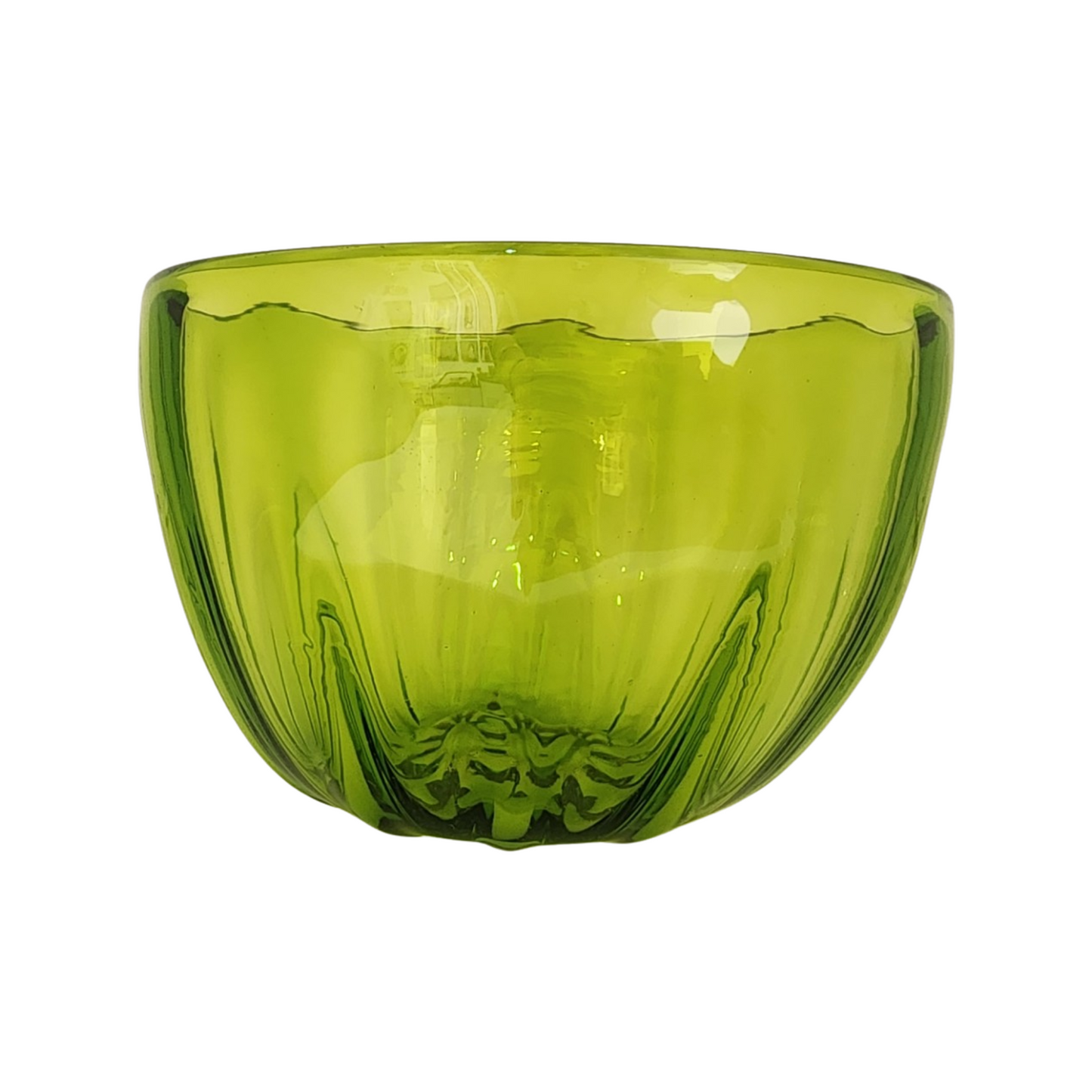 Lime fluted glass bowl