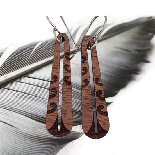 Wooden Piwakawaka Earrings
