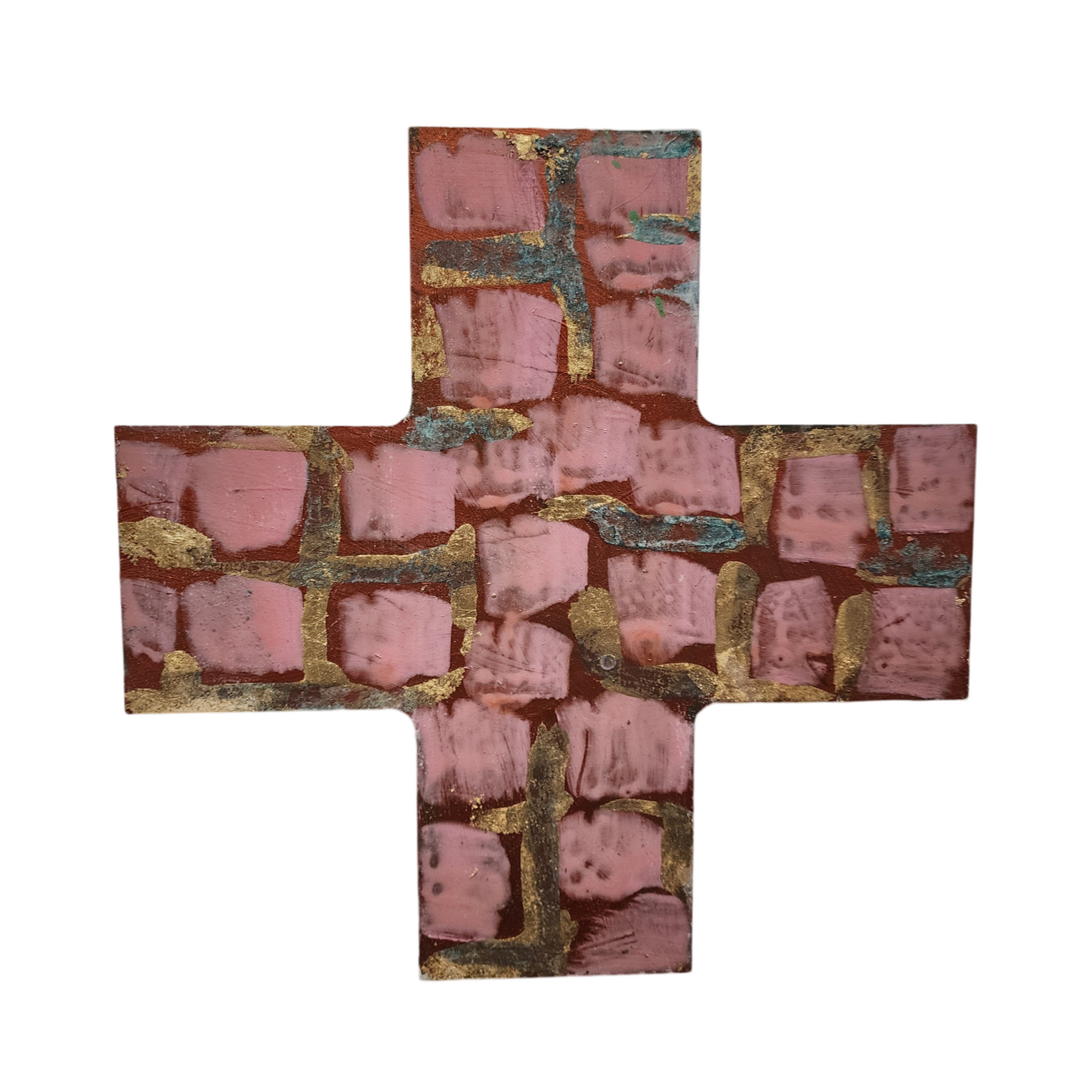 Retro pink and gold cross