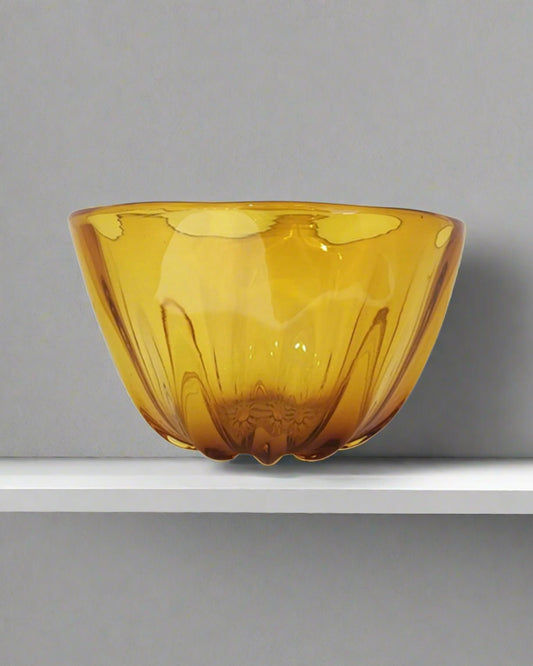 Gold Fluted Glass Bowl