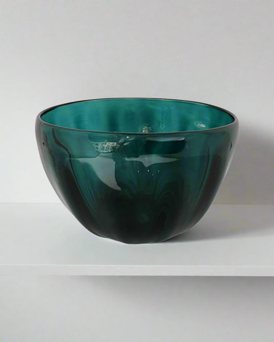 Emerald Fluted Glass Bowl