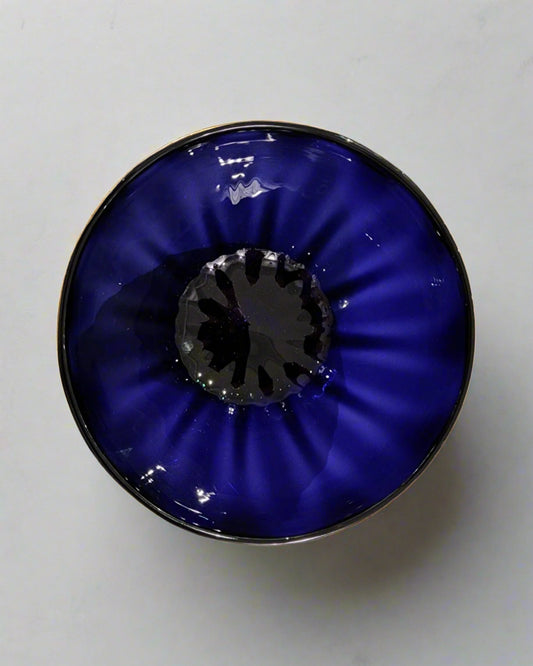 Indigo Fluted Glass Bowl