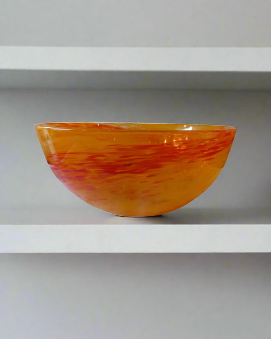 Orange Flame Glass Bowl