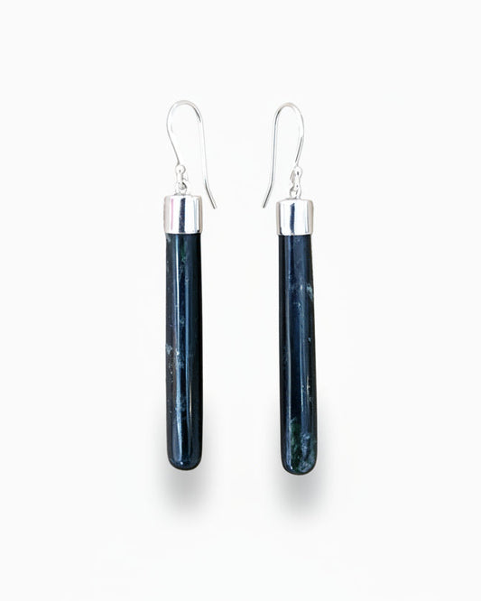 Pounamu Earrings Set in Sterling Silver